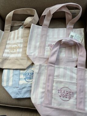 NWT Lot of 4 Trader Joe’s Mini Tote Bags